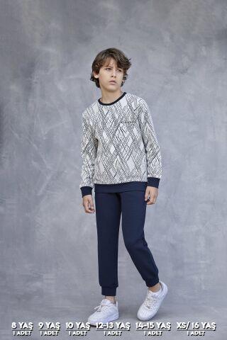 Elsima 3169 Erkek Çocuk Uzun Kollu Pijama Takımı 6'lı (8-16YAŞ)
