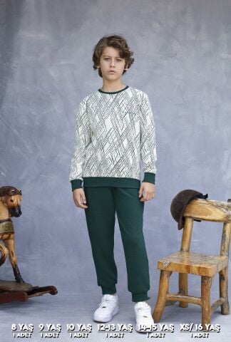 Elsima 3169 Erkek Çocuk Uzun Kollu Pijama Takımı 6'lı (8-16YAŞ)
