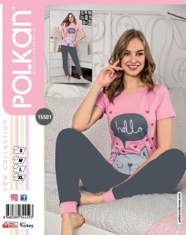 Polkan 15501 Kısa Kollu Bayan Pijama Takımı