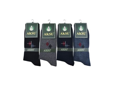 Aksu Yeşil Kutulu Likralı Soft Dikişsiz Erkek Garson Çorap 12'li