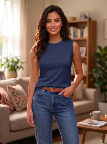 Kapitex 1403 (L-XL-XXL) Bayan Sıfır Kol Bisiklet Yaka Atlet 3'lü