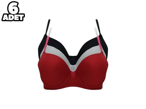 Liza 2080 Jakarlı Bayan Desteksiz Sütyen 6'lı