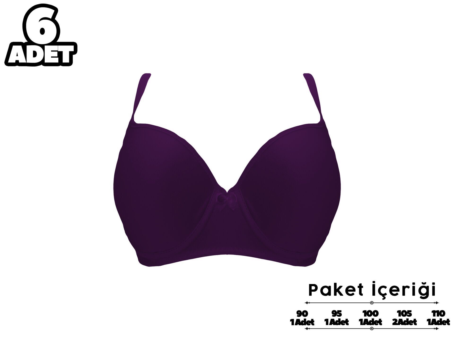 Liza 2120 C Cup Balenli Desteksiz Bayan Sütyen 6'lı