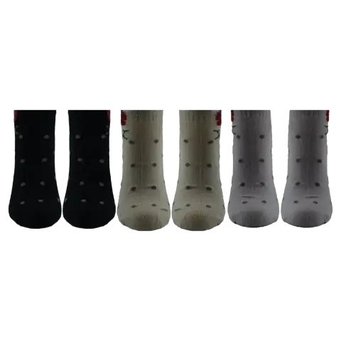 XGRİ POLO 9-1 (35-40) Bayan Taşlı Modelli Penye Patik 12'li