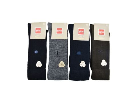 Şirin 8630-1 Likralı Yün Erkek Çorap 12'li