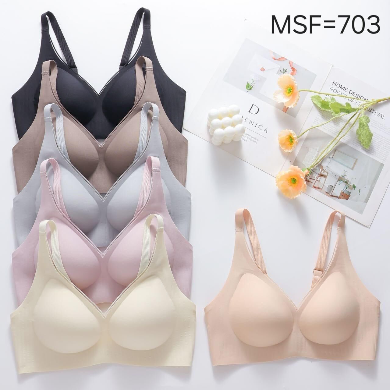 Miss Feliz 703 (M-L-XL-XXL) Zero Gram Lazer Kesim Bayan Sütyen 6'lı