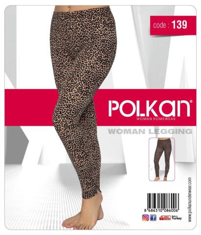 Polkan 139 Leopar Desenli Bayan Tayt