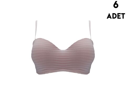 Liza 2300 Balenli Desteksiz Jakarlı Lotus Cup Sütyen 6'lı