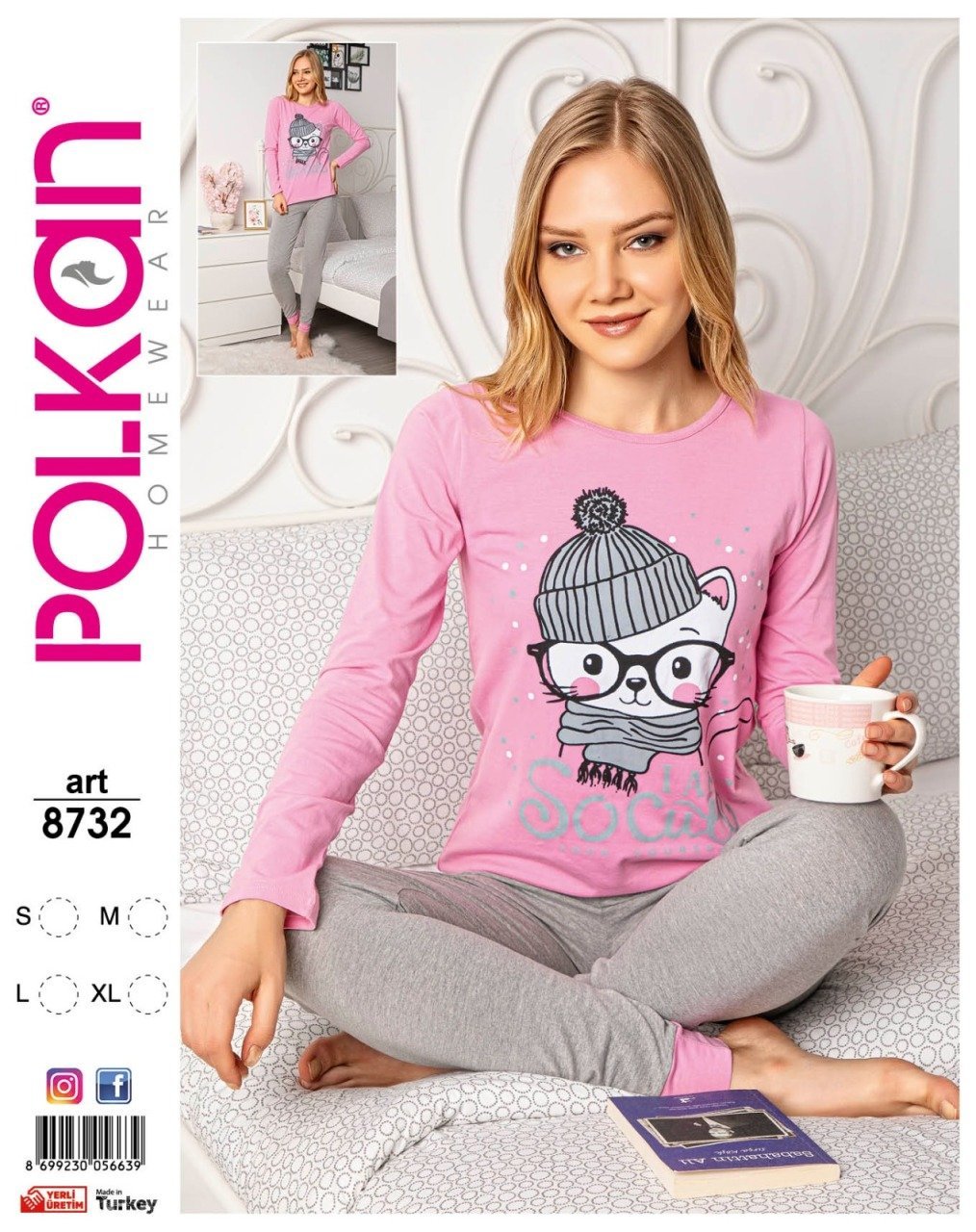 Polkan 8732 Uzun Kol Bayan Pijama Takımı