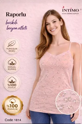İntimo 1814 (S-M-L-XL) Bayan Empirme Sur Dantel İp Askılı Atlet 6'lı