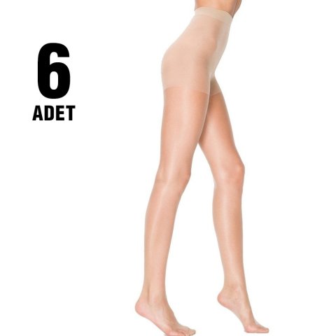 Penti Likra Fit 15 Parlak Maxi Battal Külotlu Çorap 6'lı