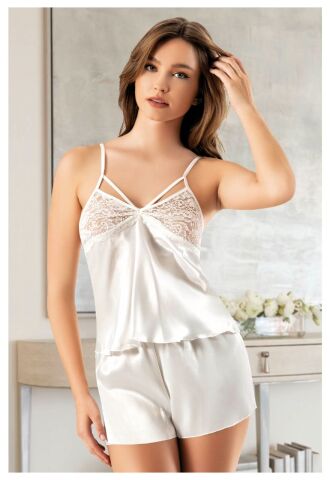 Miss Laris 3126 Bayan Saten Şortlu Takım