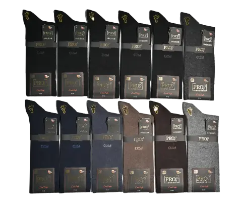 Pro 18661 (41-44) Dikişsiz Modal Erkek Çorap 12'li